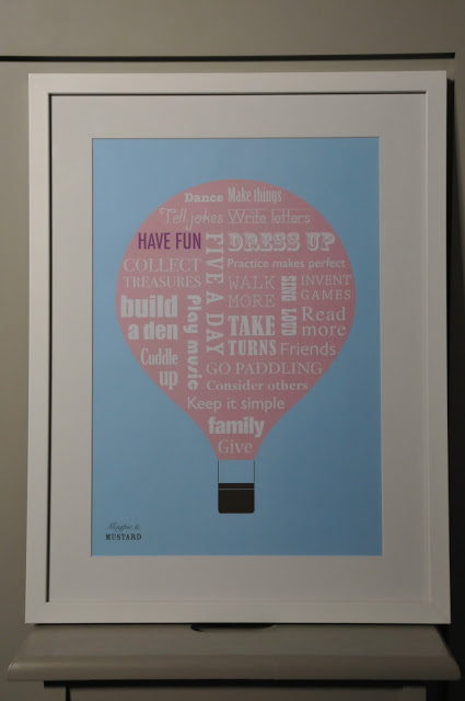 Balloon print in pink, A3