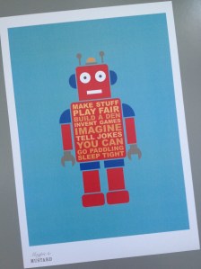 Robot print in red, A4